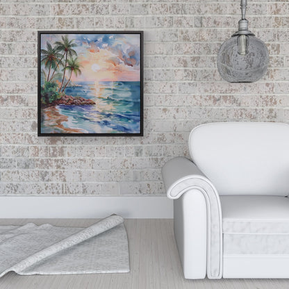 A Peaceful Beach Framed Canvas