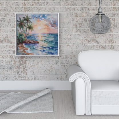 A Peaceful Beach Framed Canvas