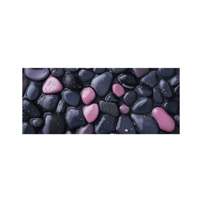 Blush and Charcoal Pebble Mix Glass Bathroom Splashback