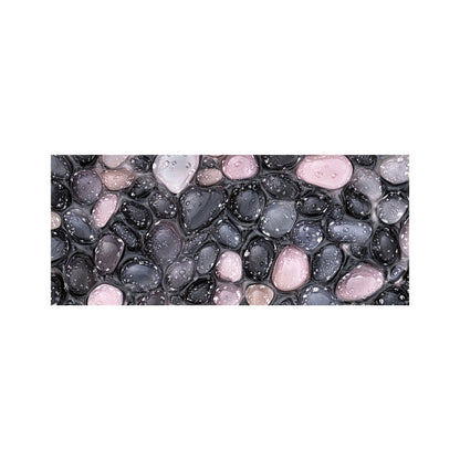 Glossy Pebbles in Soft Hues Glass Bathroom Splashback