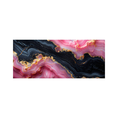 Pink And Black Marble Effect Glass Bathroom Splashback