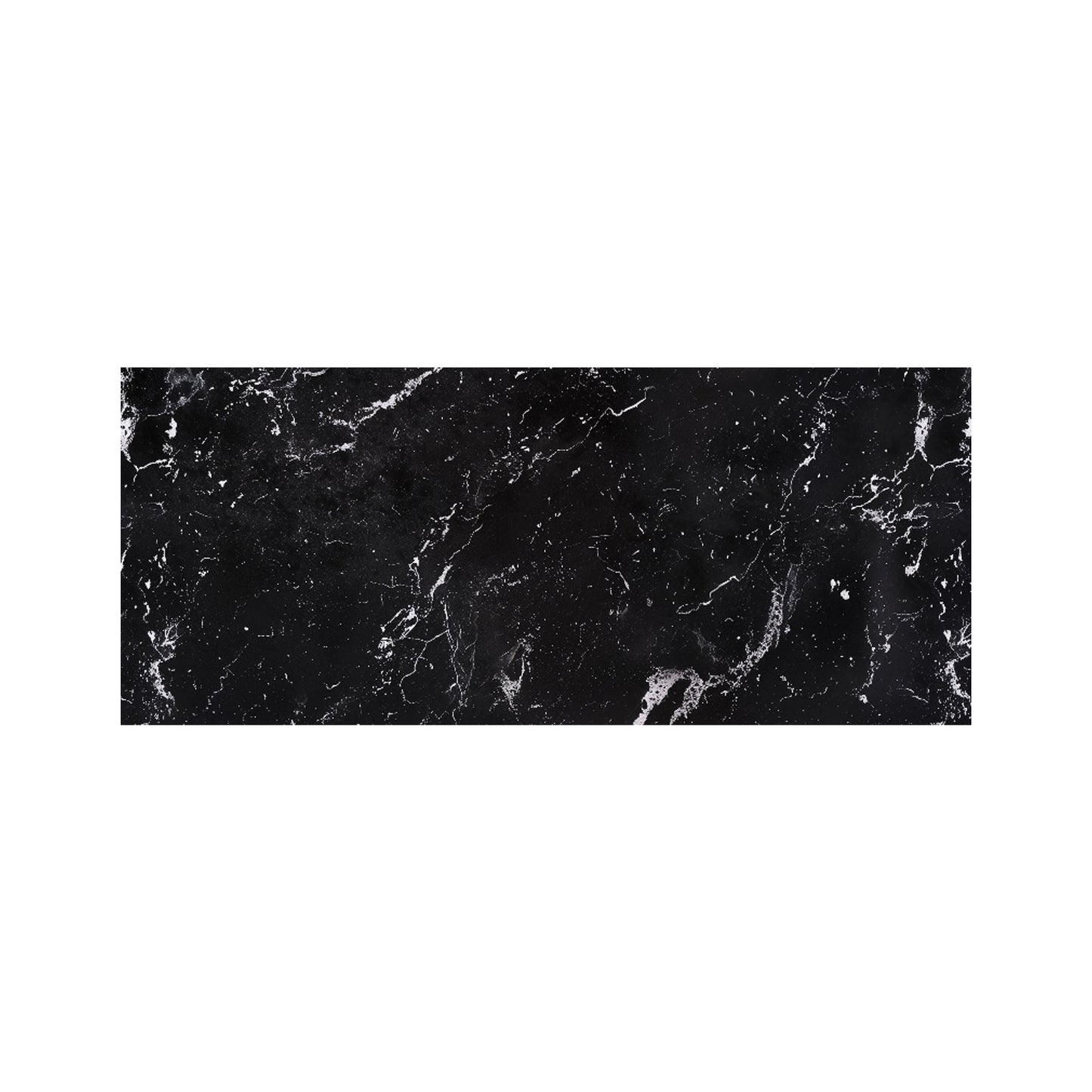 Polished Black Quartz Effect Glass Bathroom Splashback