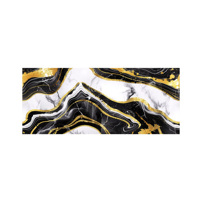 Black And Gold Marble Effect Glass Bathroom Splashback