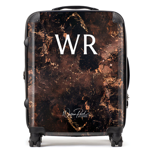 WR01067 Personalised Copper Quartz Effect Initial Suitcase