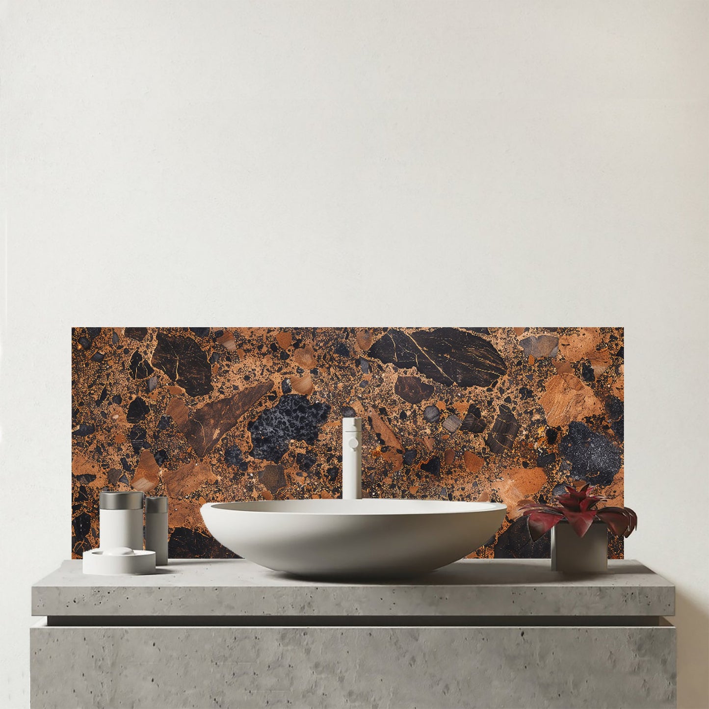 Coopers Quartz Effect Glass Bathroom Splashback