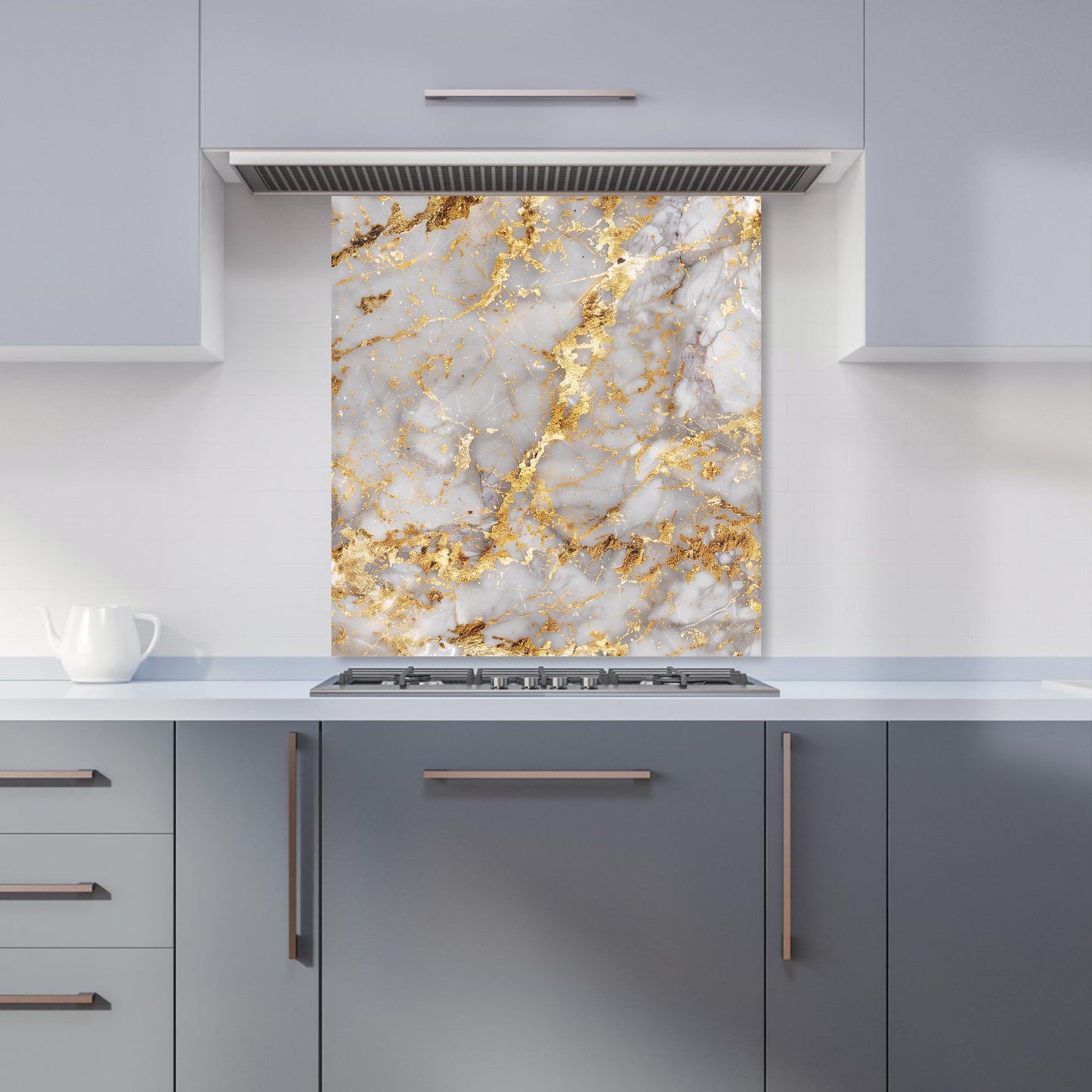 Gold Quartz Effect Kitchen Splashback