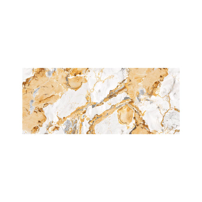 White And Gold Quartz Effect Glass Bathroom Splashback