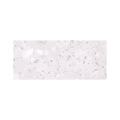 Icy White Quartz Effect Glass Bathroom Splashback