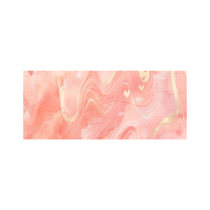 Salmon Pink Hearts Marble Effect Glass Bathroom Splashback