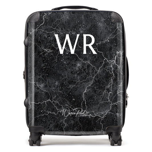 WR01129 Personalised Slate Grey Quartz Effect Initial Suitcase