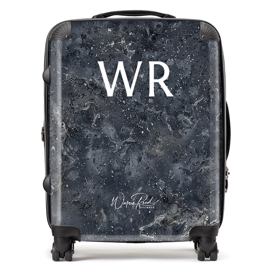 WR01130 Personalised Luxury Slate Grey Quartz Effect Initial Suitcase