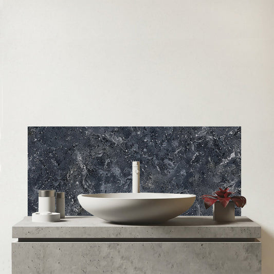 Luxury Slate Grey Quartz Effect Glass Bathroom Splashback