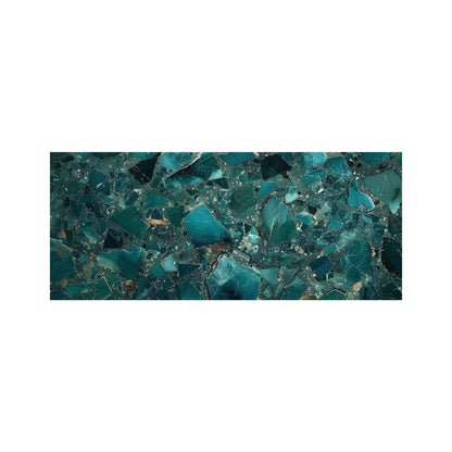 Teal Quartz Effect Glass Bathroom Splashback