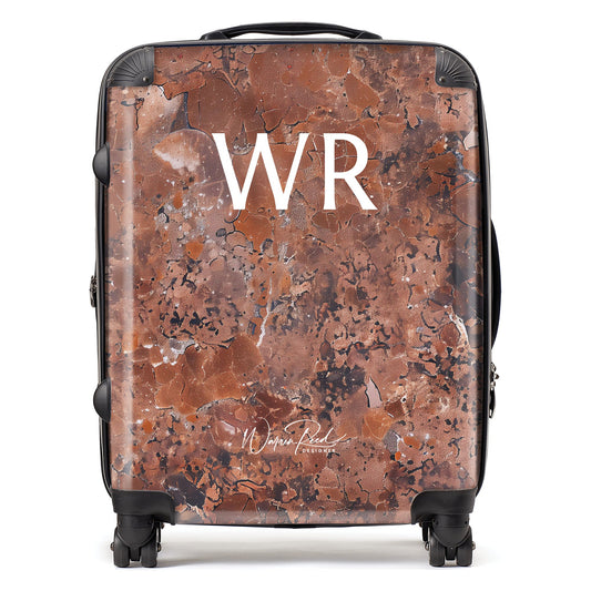 WR01138 Personalised Terracotta Quartz Effect Initial Suitcase