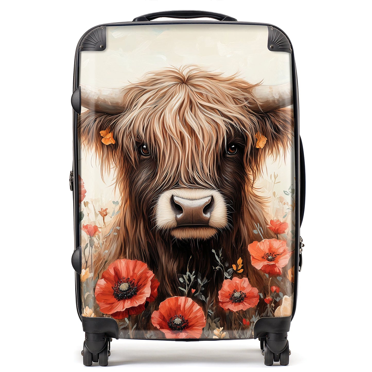 Highland Cow And Summer Flowers Suitcase