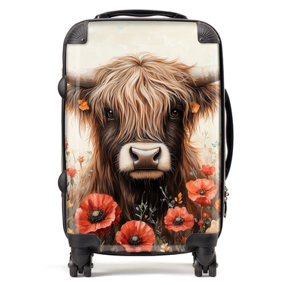 Highland Cow And Summer Flowers Suitcase