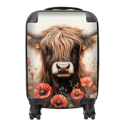 Highland Cow And Summer Flowers Suitcase