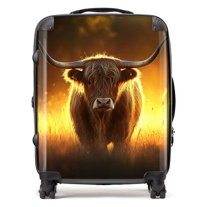 Highland Cow Sunset Suitcase