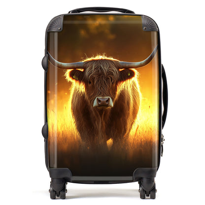 Highland Cow Sunset Suitcase