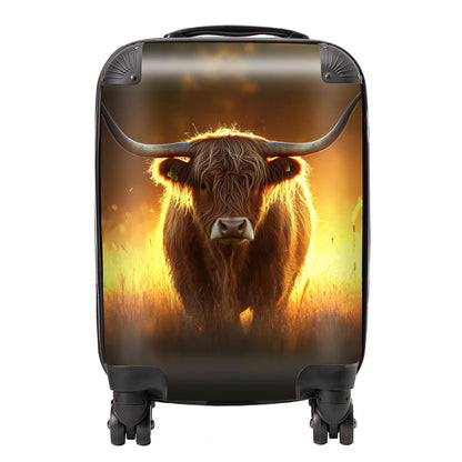 Highland Cow Sunset Suitcase