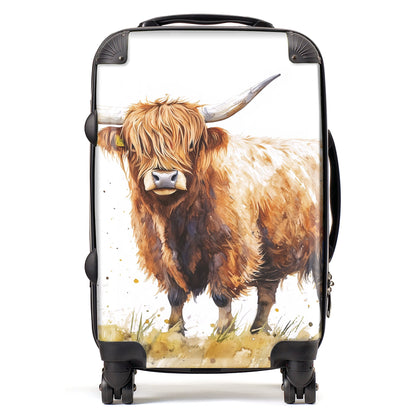 Watercolour Highland Cow Suitcase