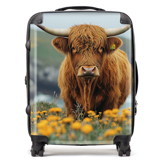 Highland Cow By The Coast Suitcase