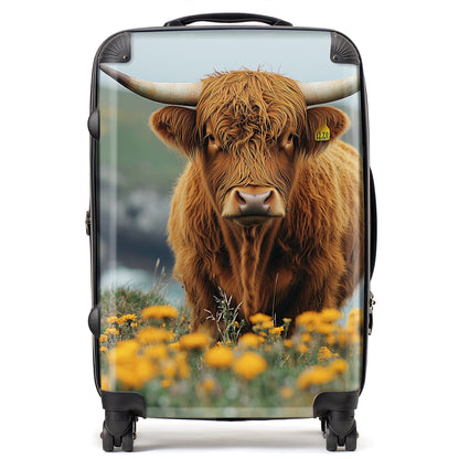 Highland Cow By The Coast Suitcase