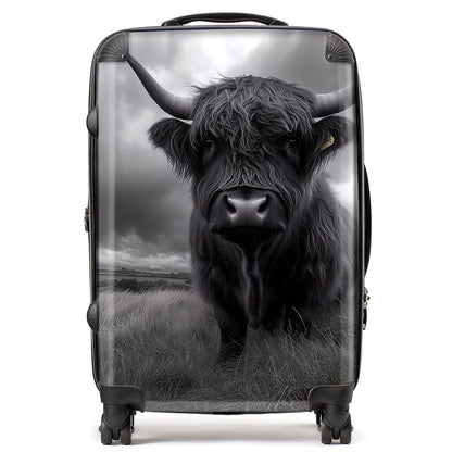 Black And White Highland Cow Suitcase