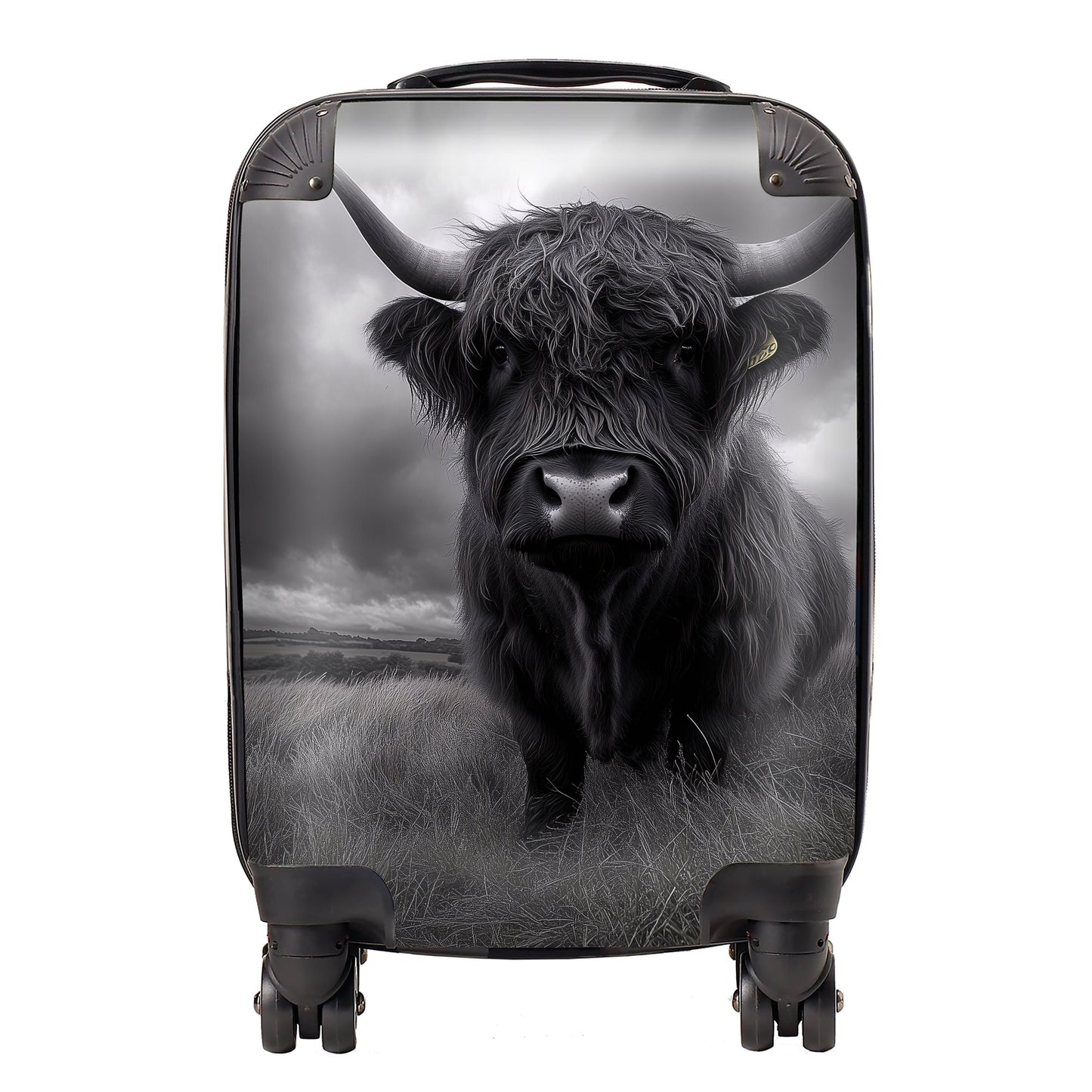 Black And White Highland Cow Suitcase