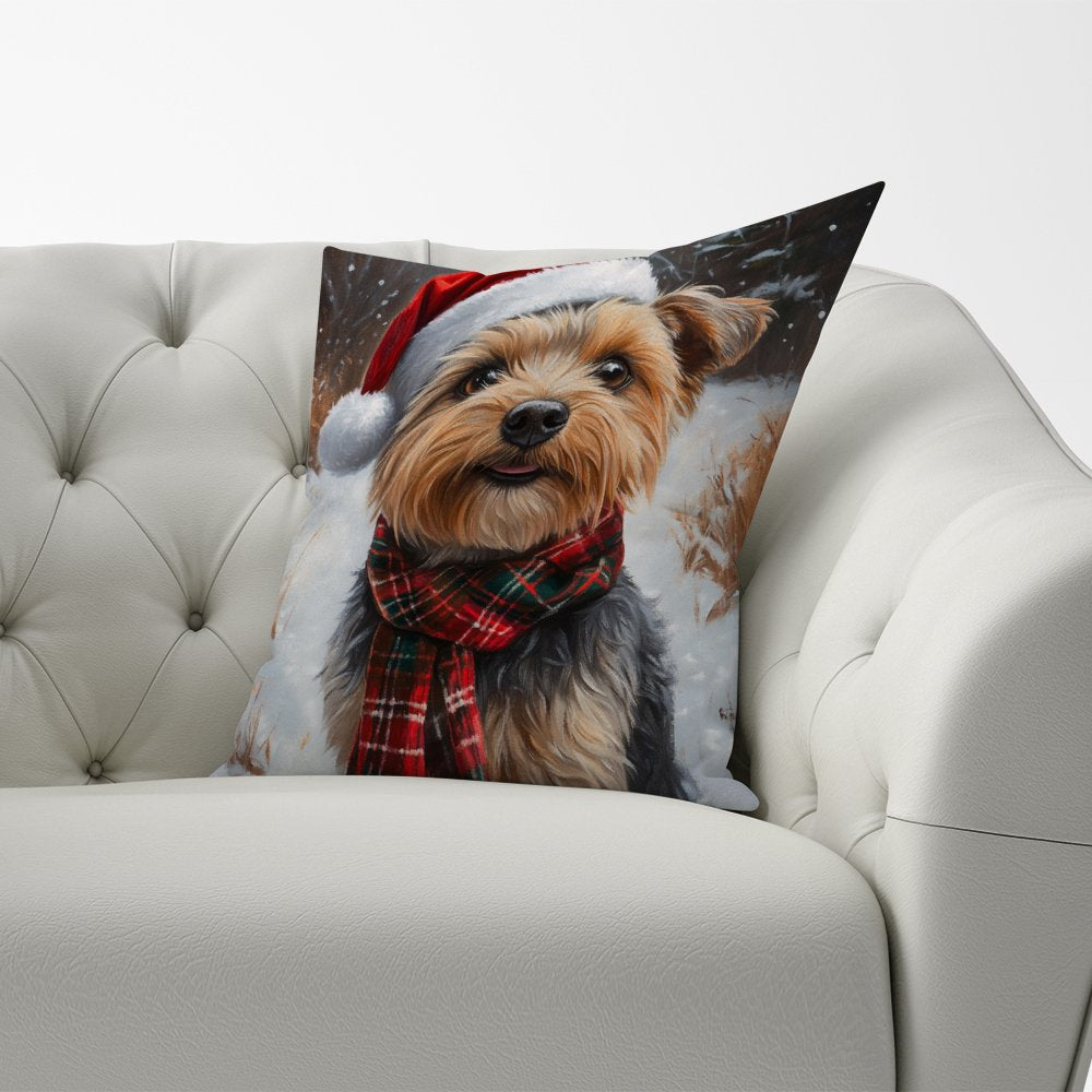 Christmas Yorkshire Terrier Cushion