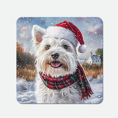 Christmas West Highland Terrier Coasters