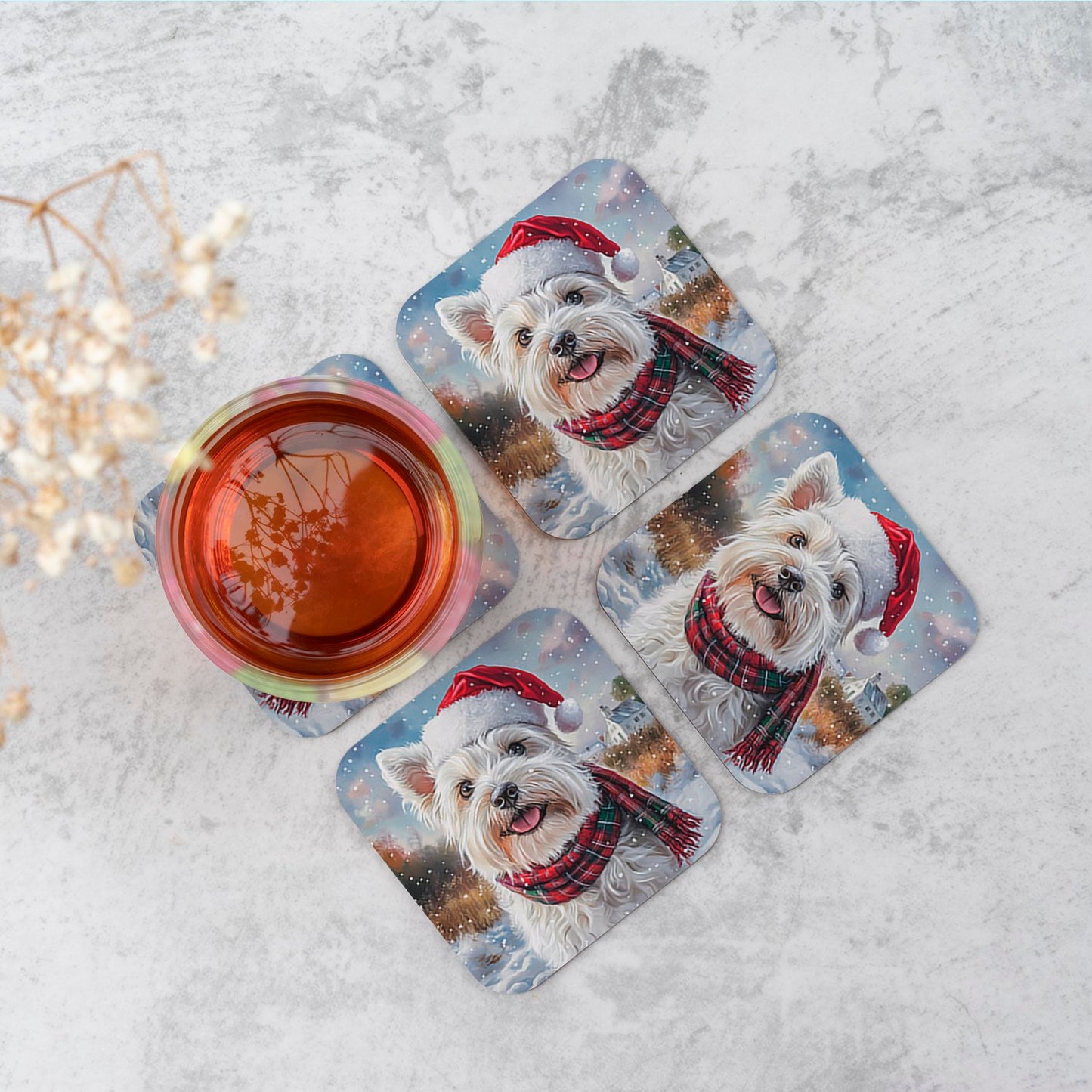 Christmas West Highland Terrier Coasters