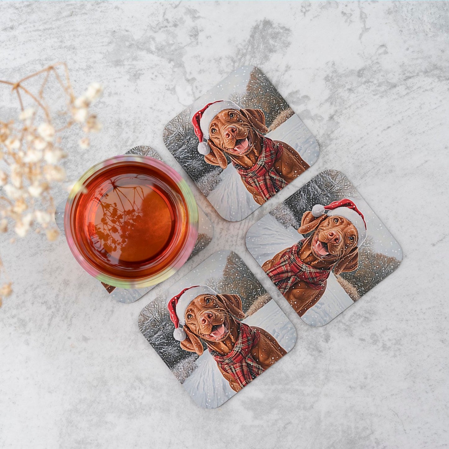 Christmas Vizsla Coasters