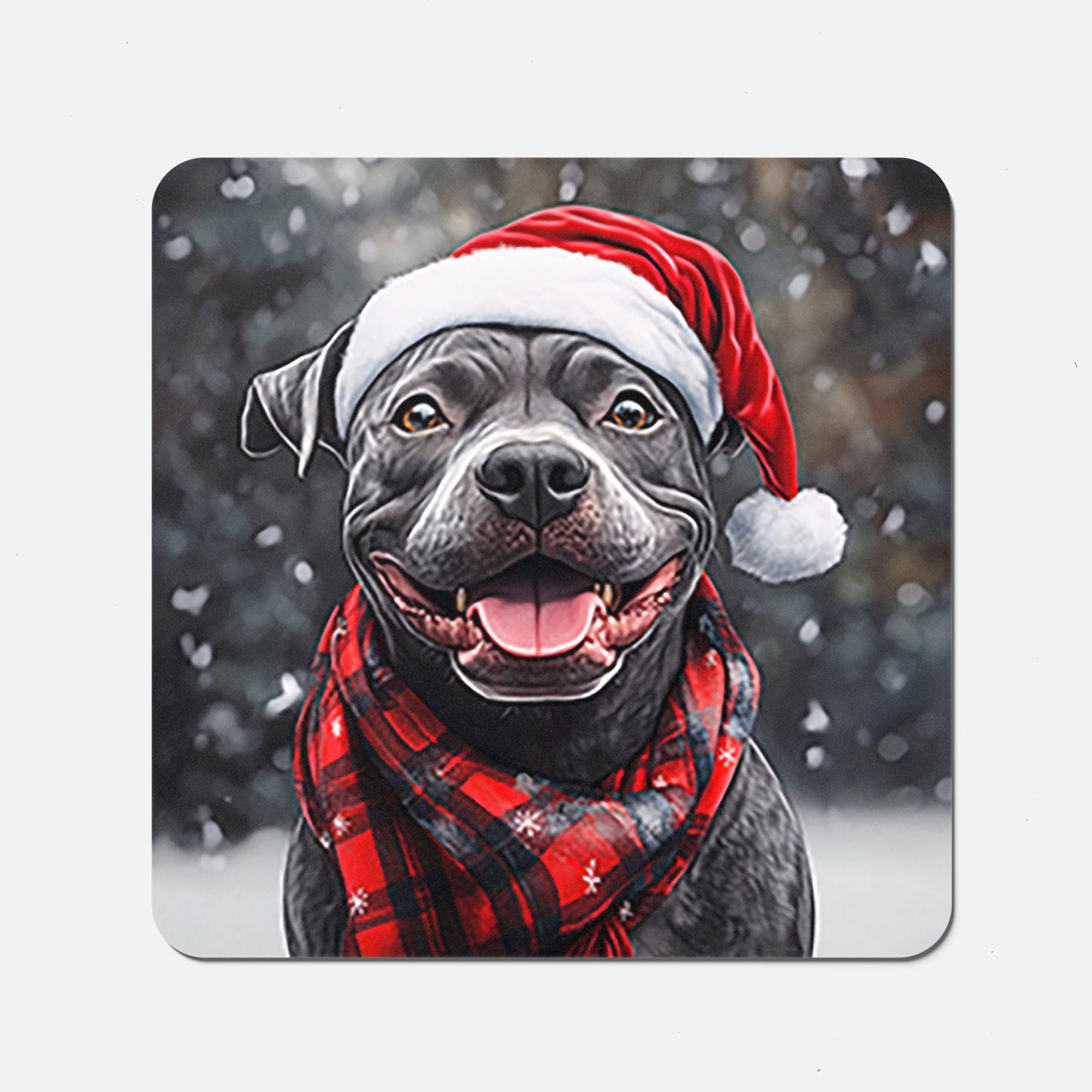 Christmas Staffordshire Bull Terrier Coasters