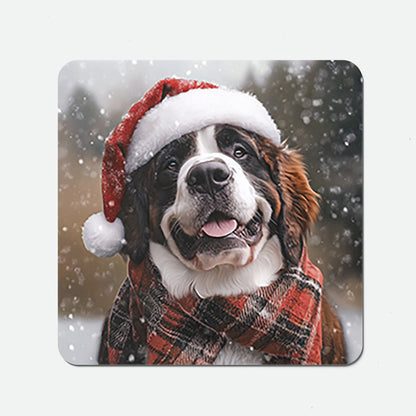 Christmas St Bernard Coasters