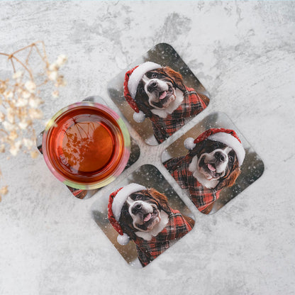 Christmas St Bernard Coasters