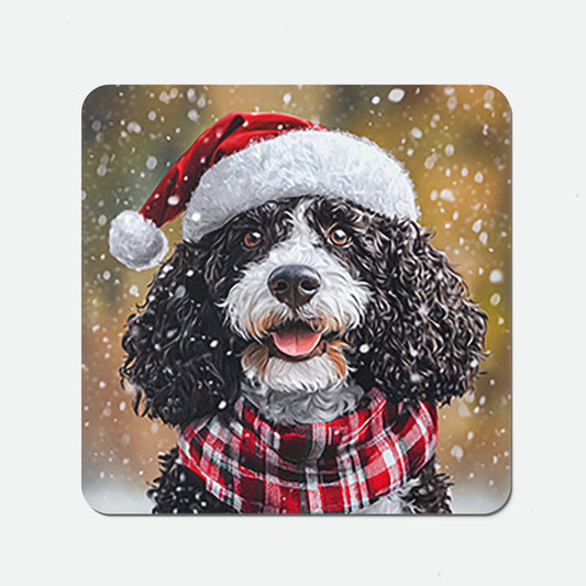 Christmas Spanish Water Dog Coasters