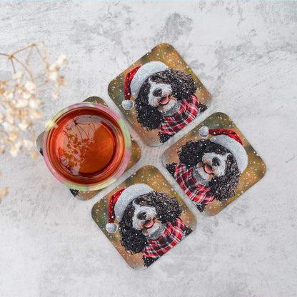 Christmas Spanish Water Dog Coasters