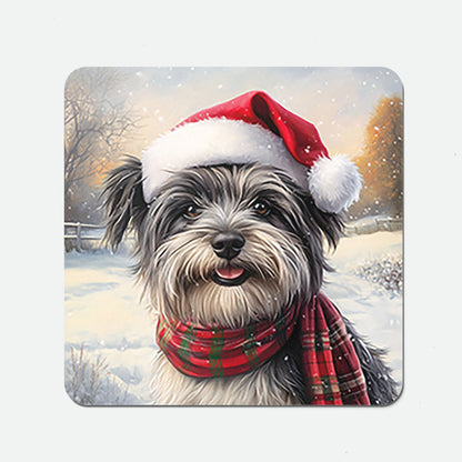 Snowy Christmas Skye Terrier Coasters