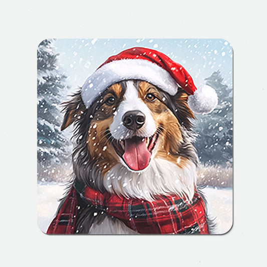 Christmas Rough Collie Coasters