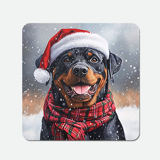 Snowy Christmas Rottweiler Coasters