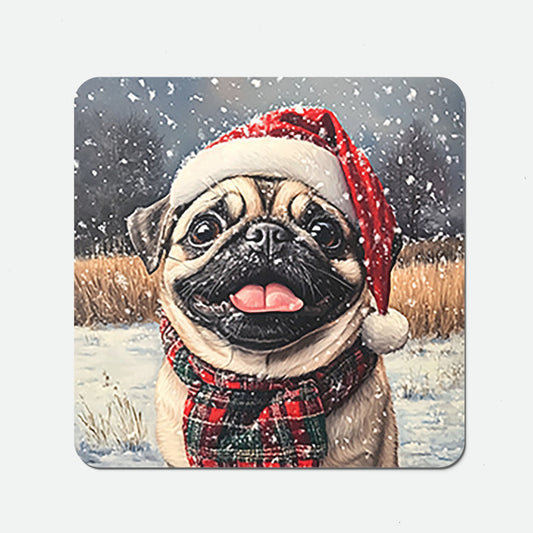 Christmas Pug Coasters