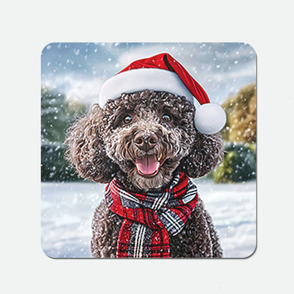 Snowy Christmas Poodle Coasters