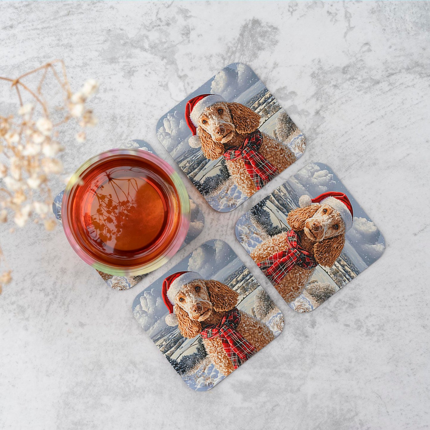 Christmas Poodle Coasters