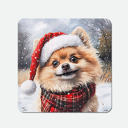 Snowy Christmas Pomeranian Coasters