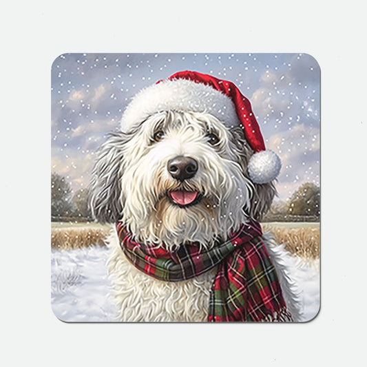 Christmas Old English Sheepdog Coasters