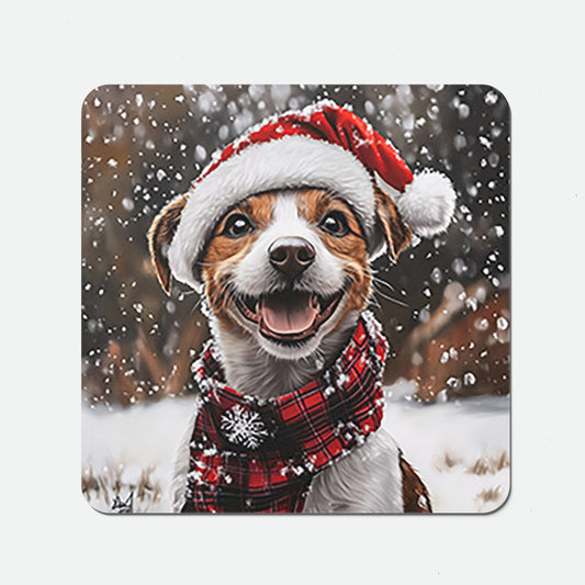 Snowy Christmas Jack Russell Coasters