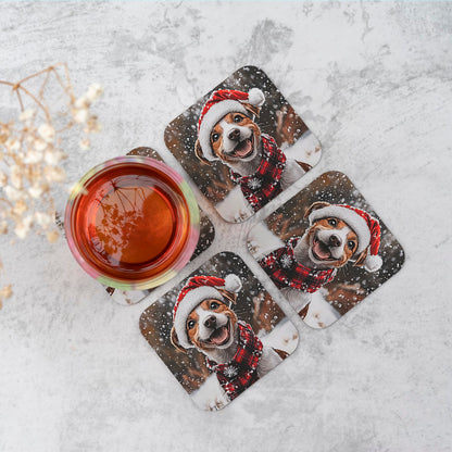 Snowy Christmas Jack Russell Coasters