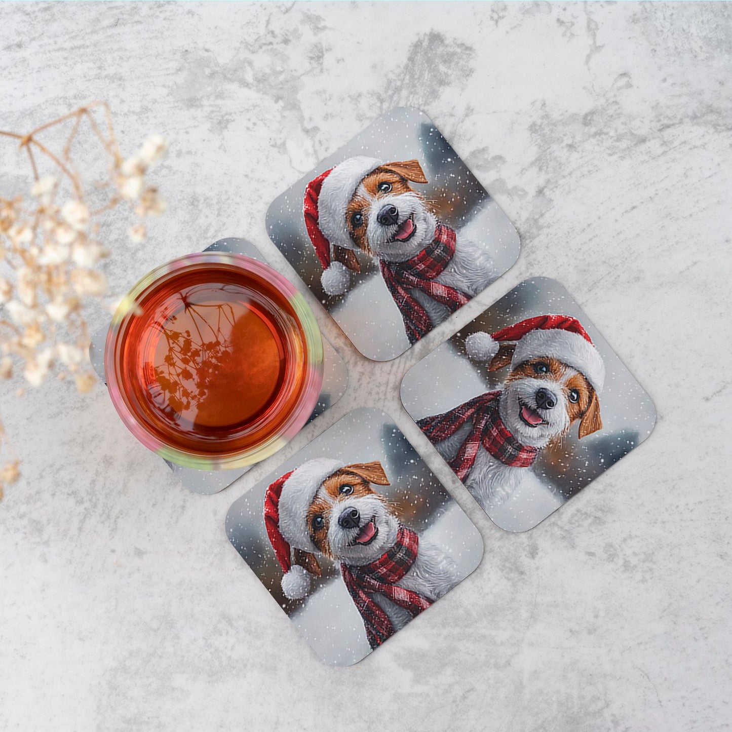 Christmas Jack Russell Coasters