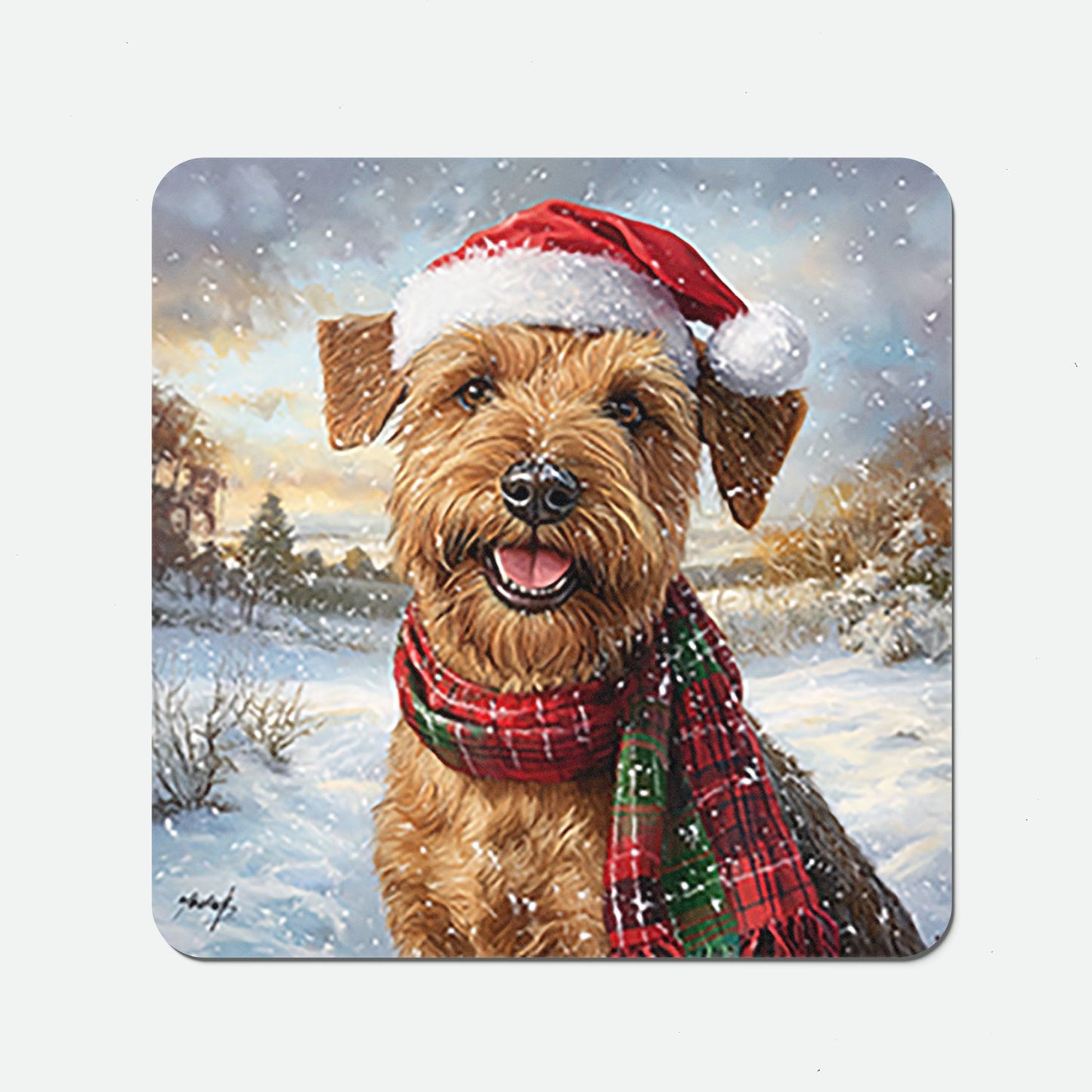 Snowy Christmas Irish Terrier Coasters